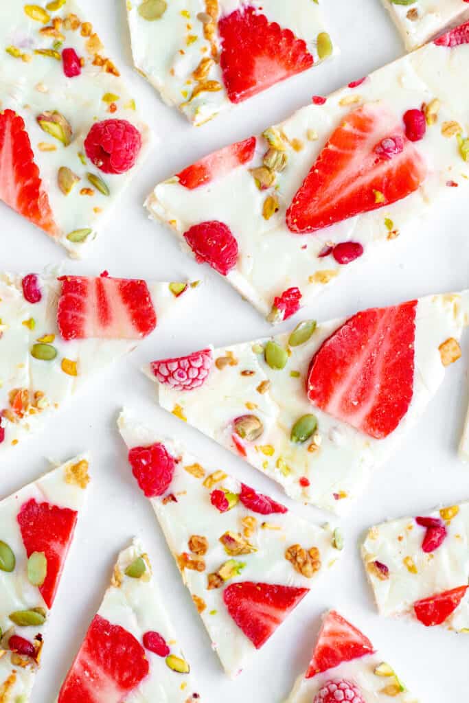 Fruity Frozen Yoghurt Bark - Vegan, GF & Healthy! Georgie Eats.