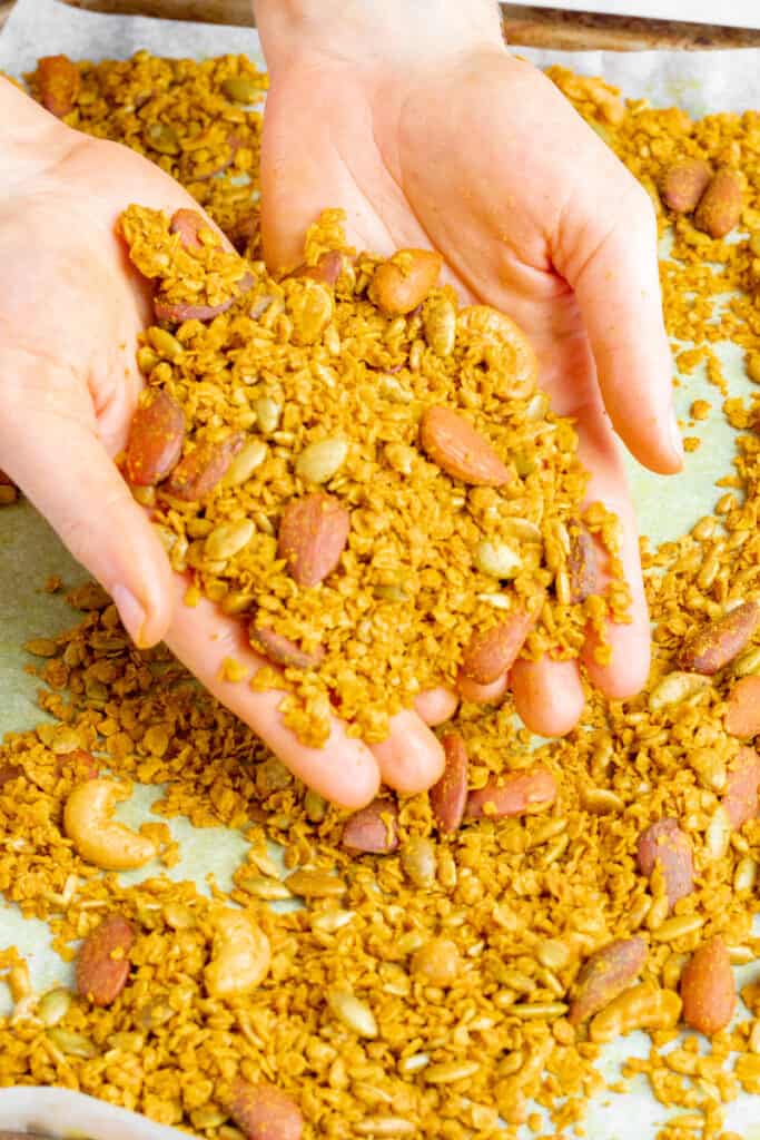 Savoury Indian Spiced Granola - Vegan, GF & Healthy! Georgie Eats.