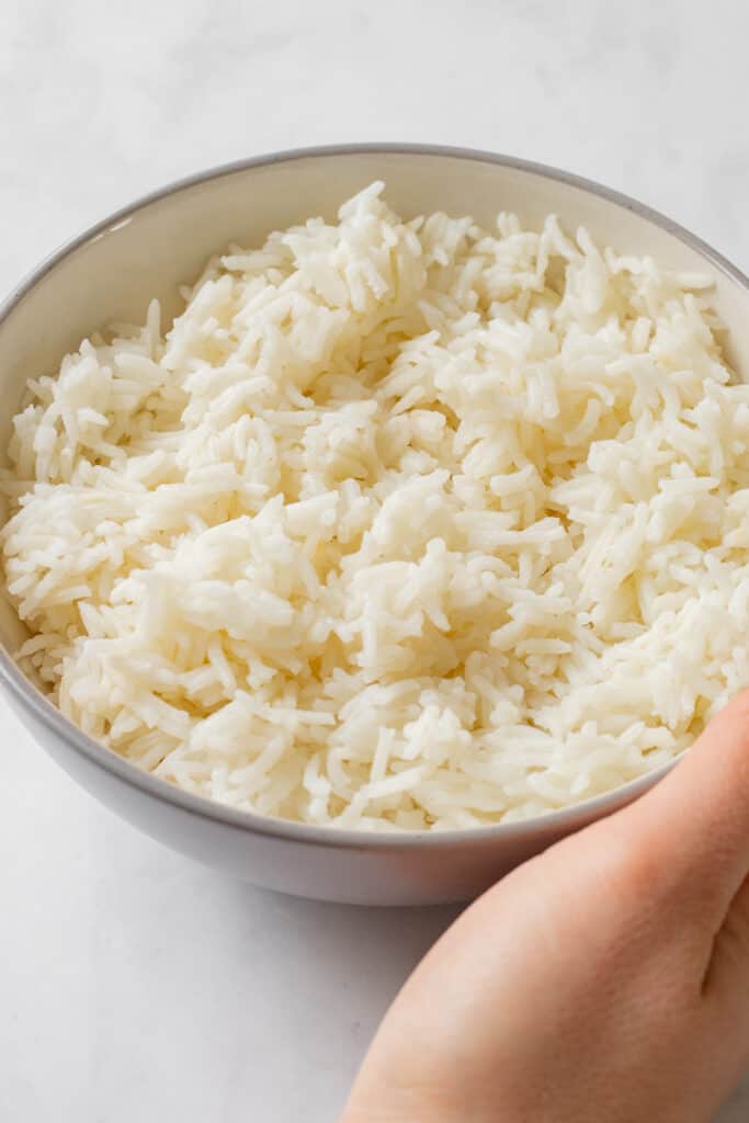 Rice in a bowl.
