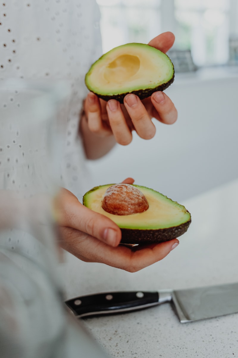 cutting an avocado in half