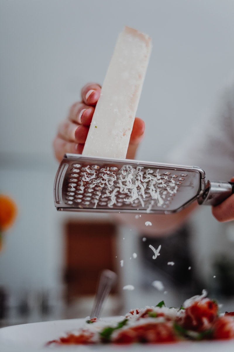 Grating parmesan cheese
