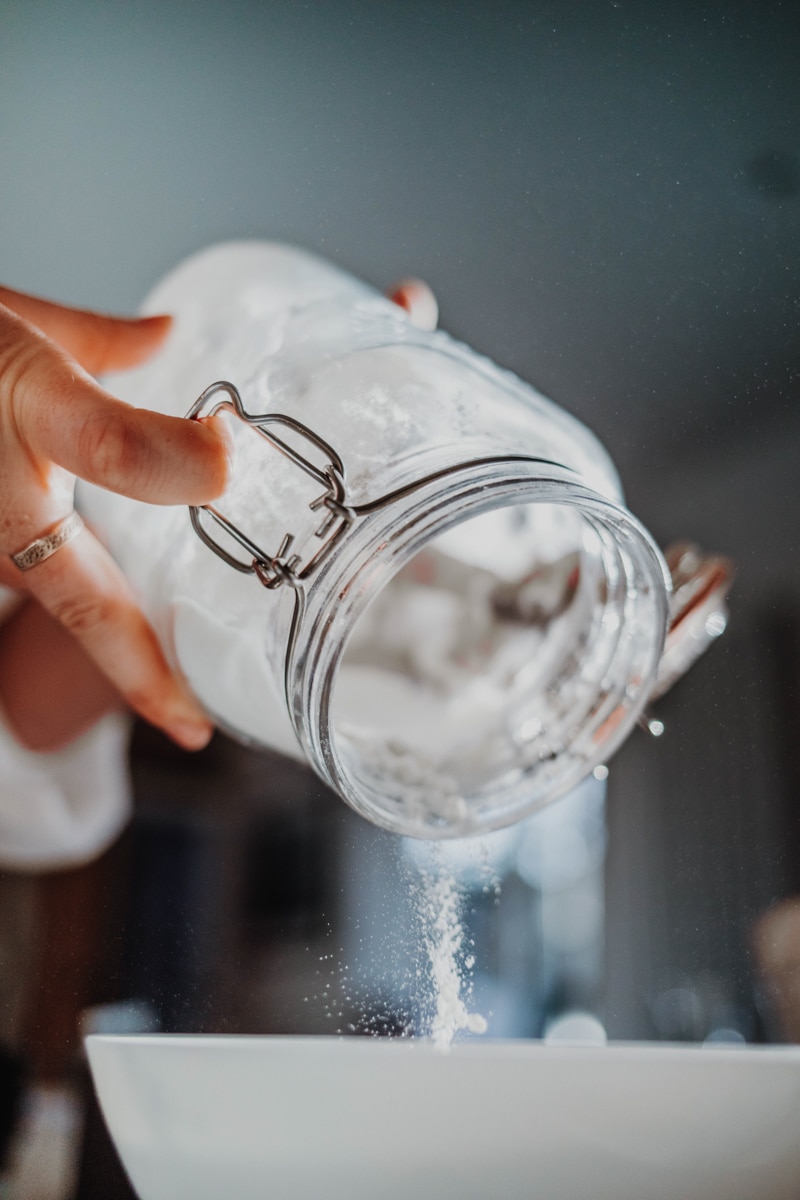 weighing the gluten-free flour