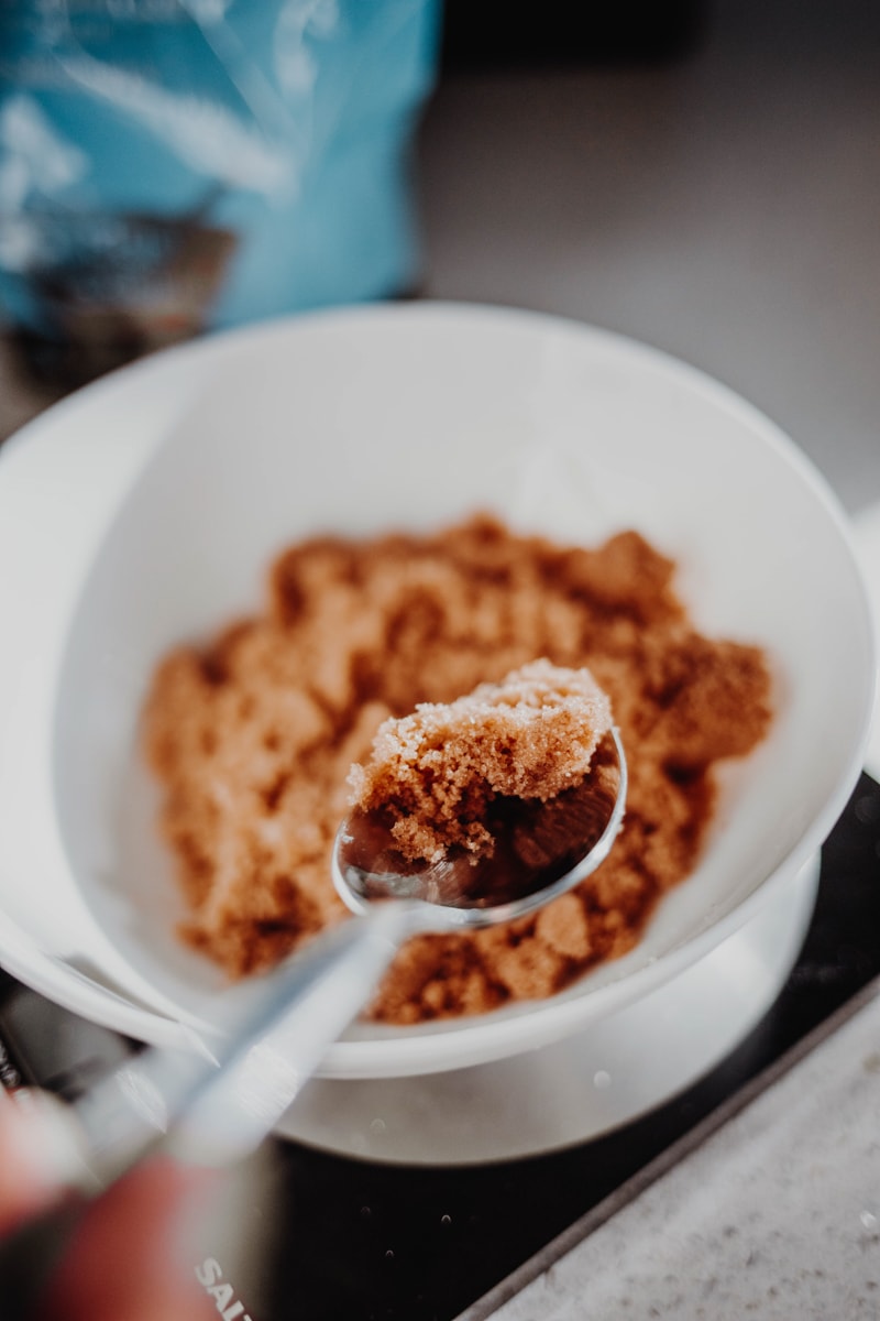 a bowl of light brown soft sugar