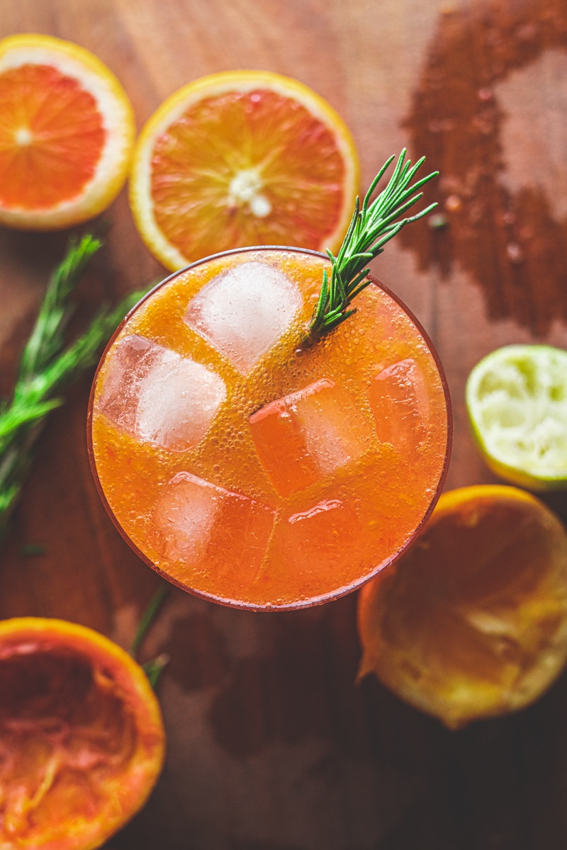 Blood orange mocktail with rosemary - Georgie Eats