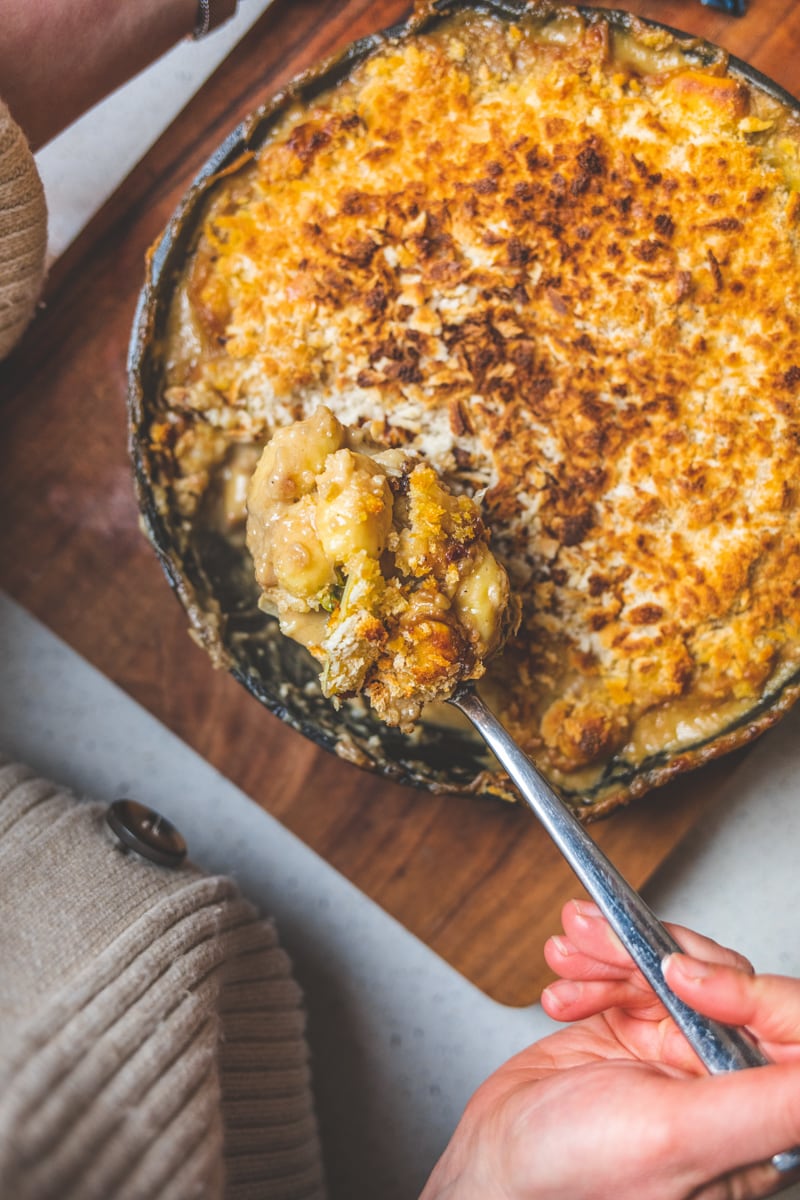Vegan Cauliflower Cheese & Gnocchi Bake - Georgie Eats