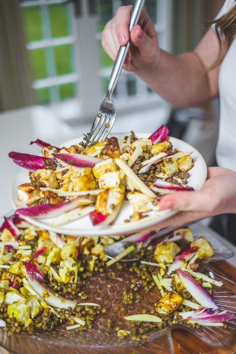 Celeriac, Apple & Lentil Salad - Georgie Eats