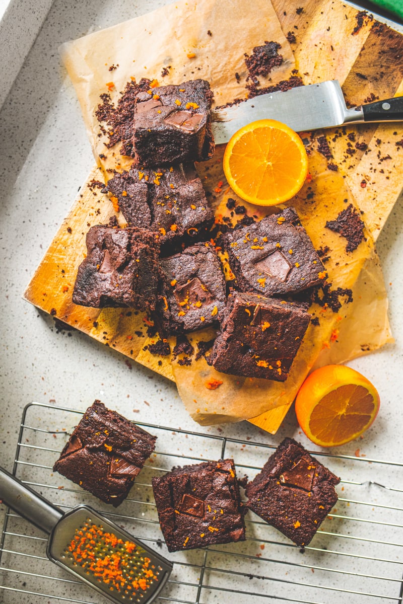 Vegan Chocolate Orange Brownies - Georgie Eats