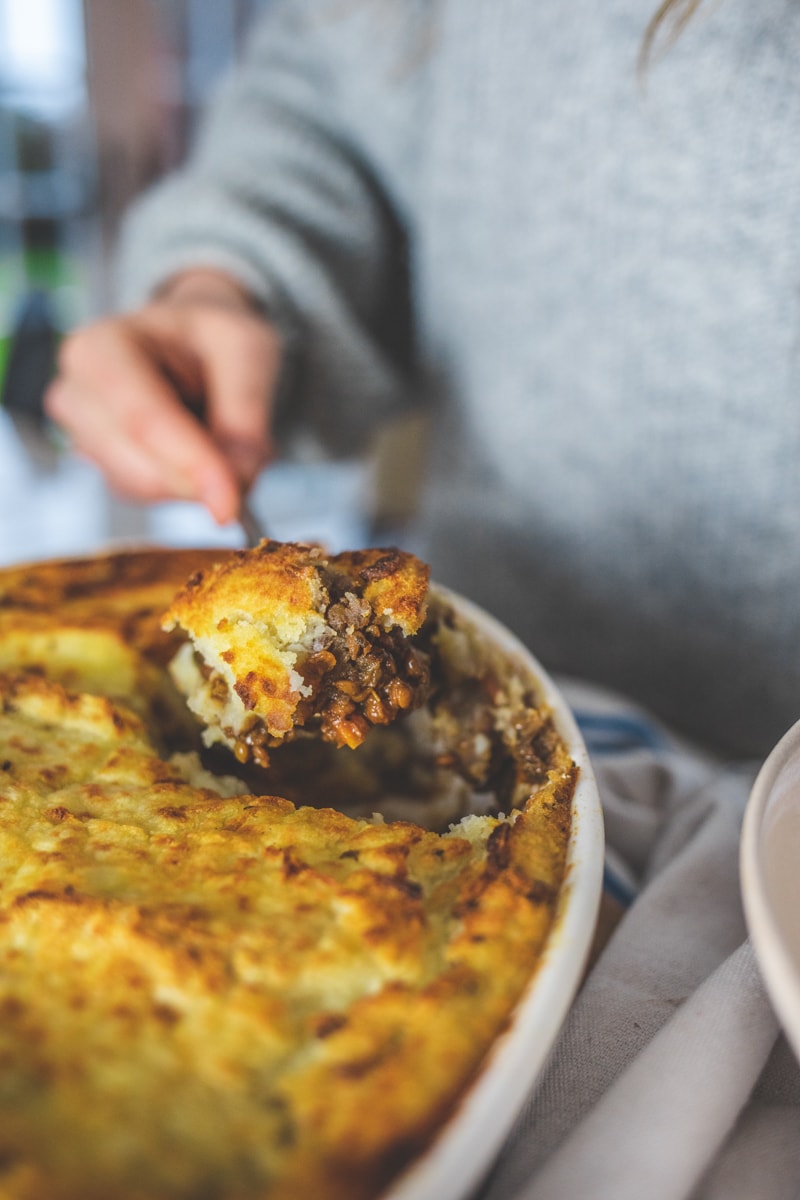 A spoonful of the Best Ever Lentil Shepherd's Pie - Georgie Eats