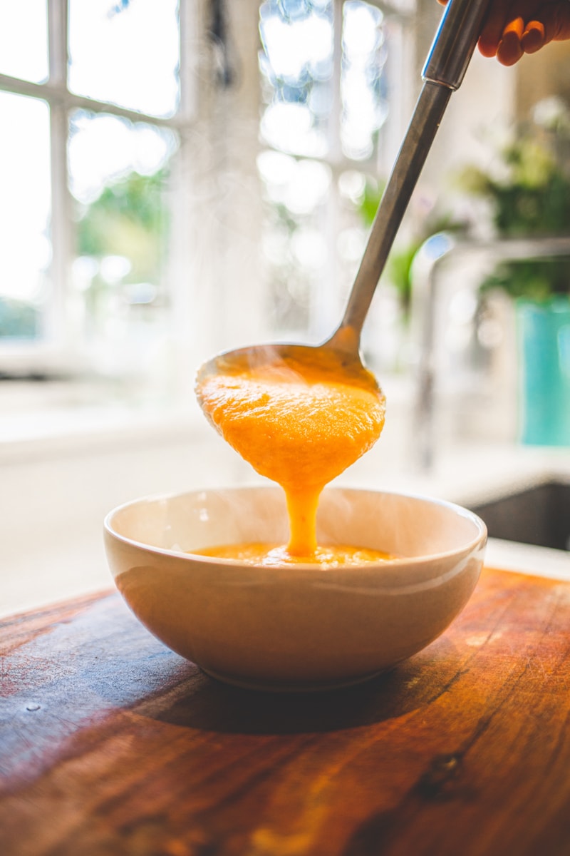 Carrot & Sweet Potato Soup - Georgie Eats