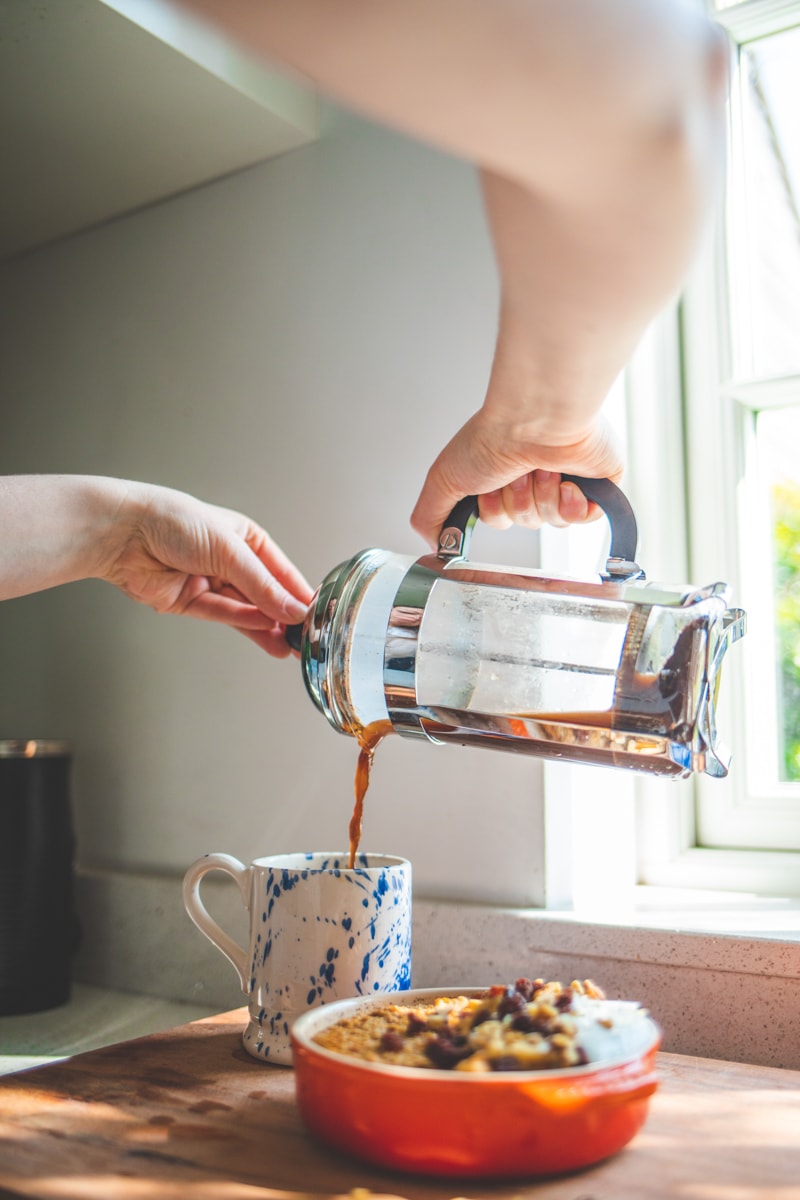 Carrot Cake Baked Oats with coffee - Georgie Eats