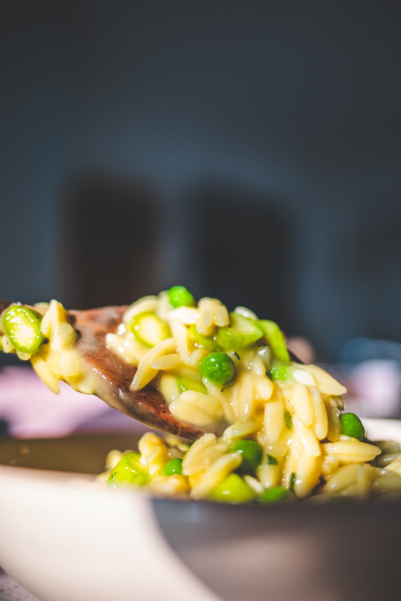Serving up Asparagus & Pea Orzotto - Georgie Eats
