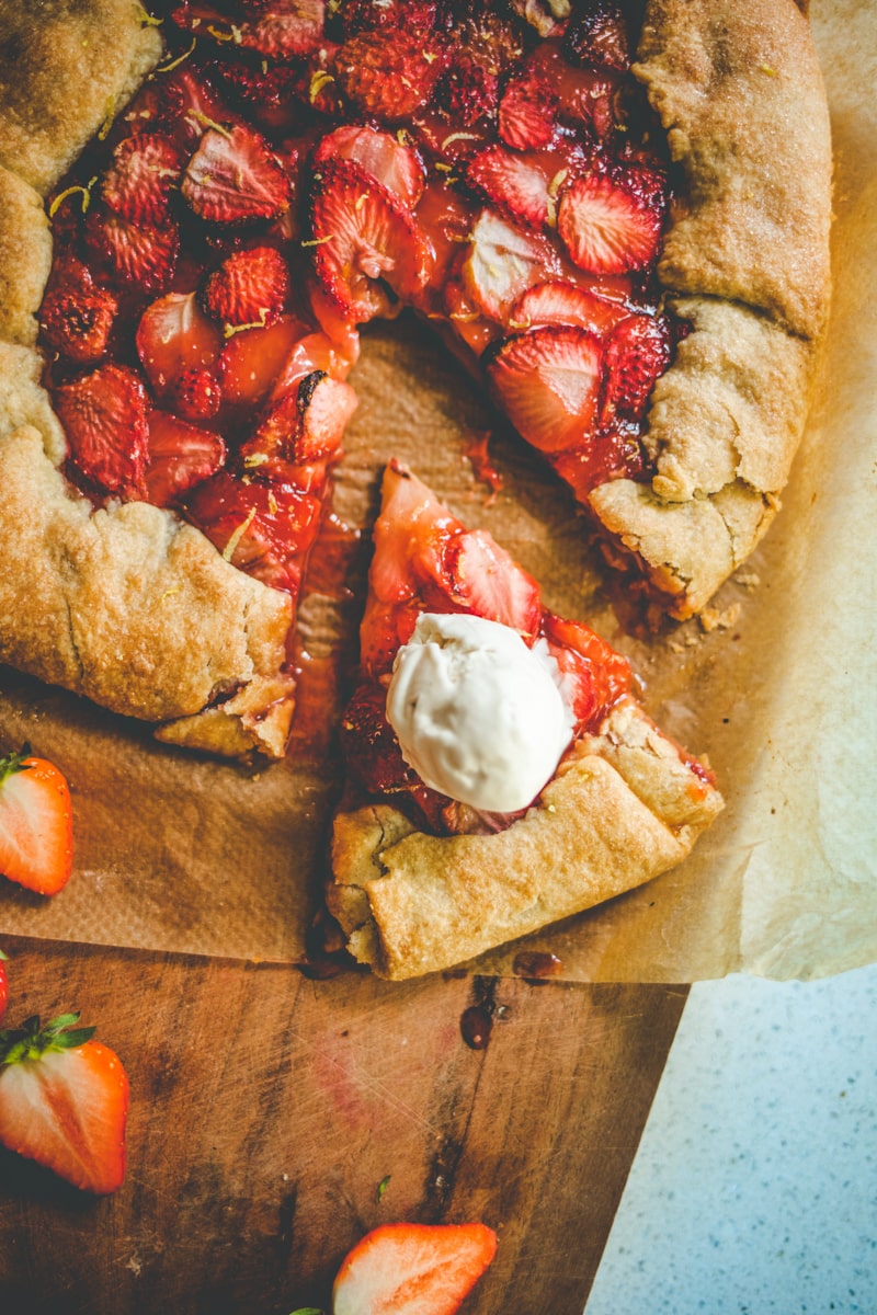 Vegan Strawberry Galette with Ice Cream - Georgie Eats