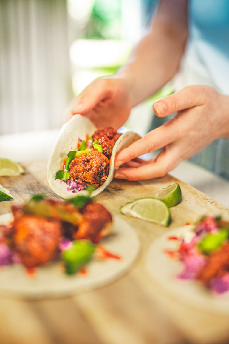 Crispy BBQ Broccoli Tacos - Georgie Eats
