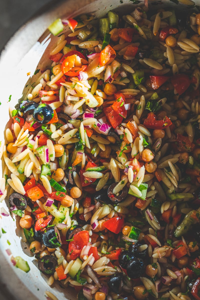 Mediterranean Orzo Pasta Salad - Georgie Eats