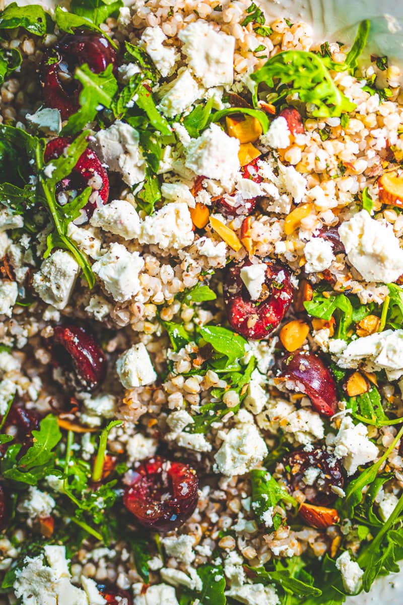 Close Up of Buckwheat & Cherry Salad - Georgie Eats
