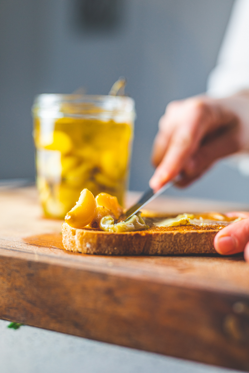 Confit Garlic spread on toast - Georgie Eats