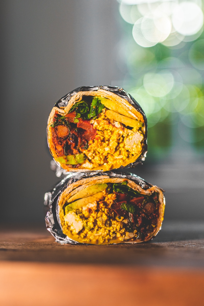 Scrambled Tofu Breakfast Burritos - Georgie Eats