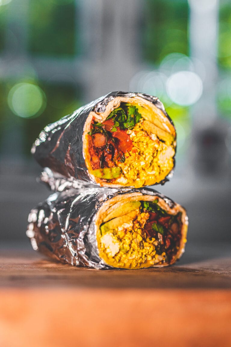 Scrambled Tofu Breakfast Burritos - Georgie Eats