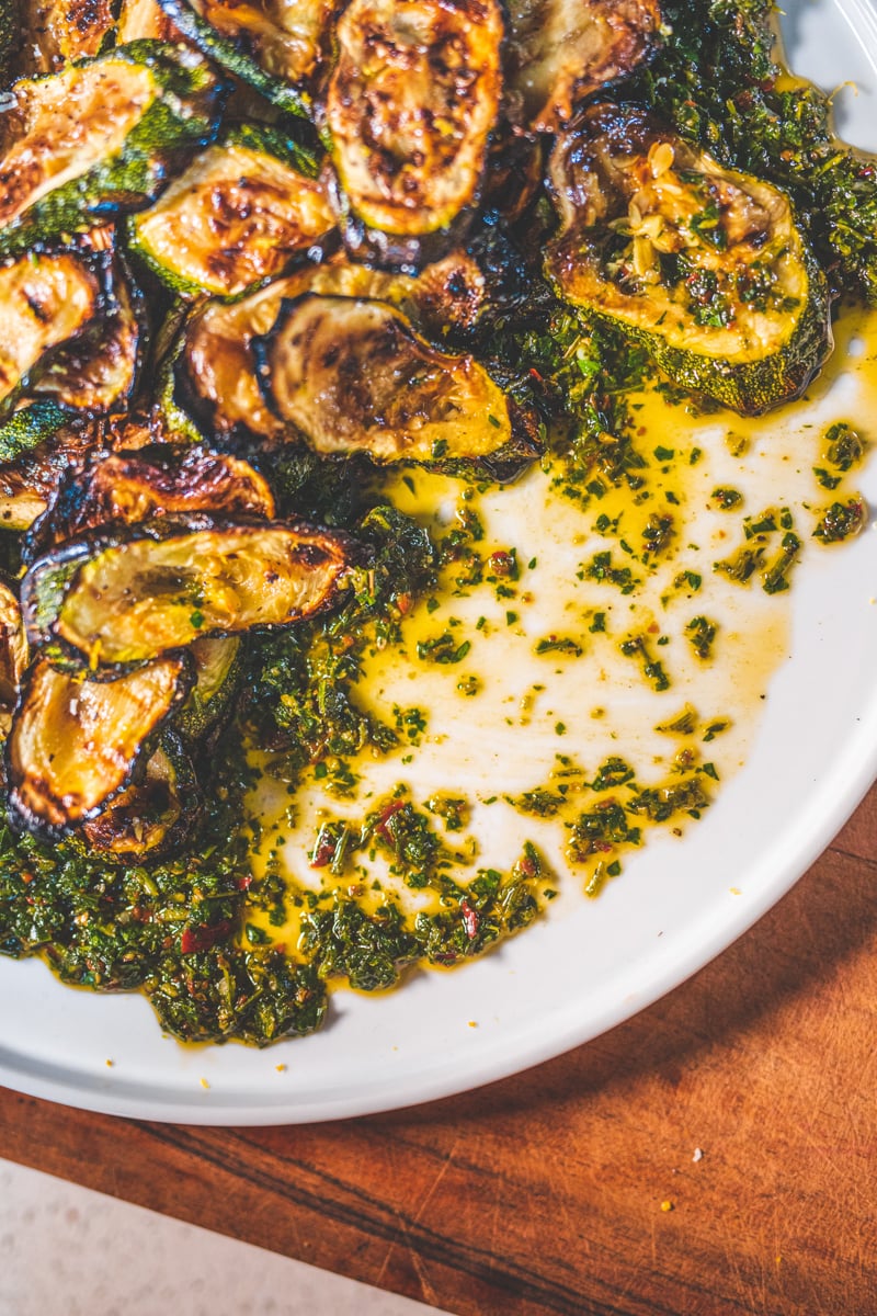 Chimichurri Courgettes - Georgie Eats
