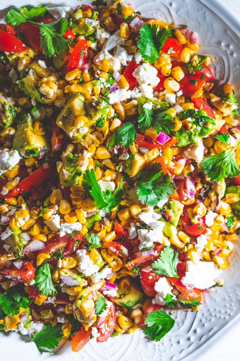 Charred Corn & Avocado Salad - Georgie Eats