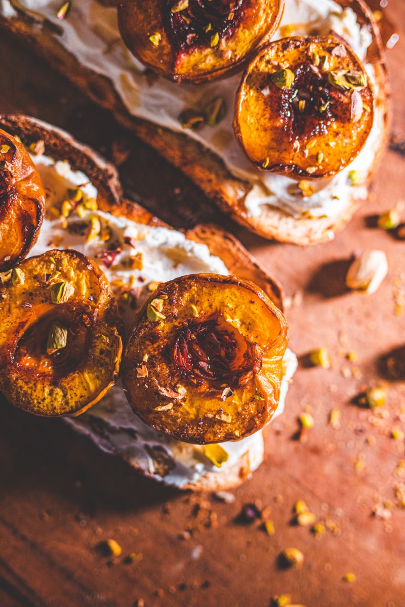 Maple Roasted Peaches On Toast - Georgie Eats