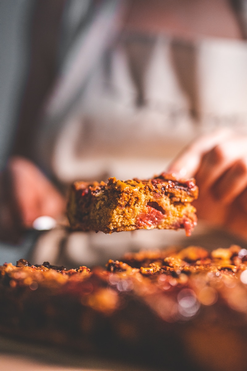Peanut Butter & Jam Bondies - Georgie Eats