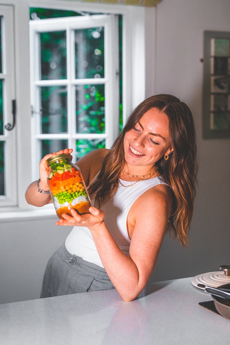 Georgie with the Satay Noodle Jars - Georgie Eats