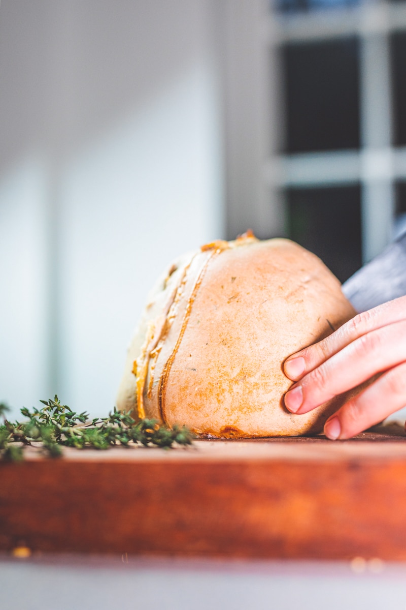 Cutting into the Salt-Baked Celeriac - Georgie Eats