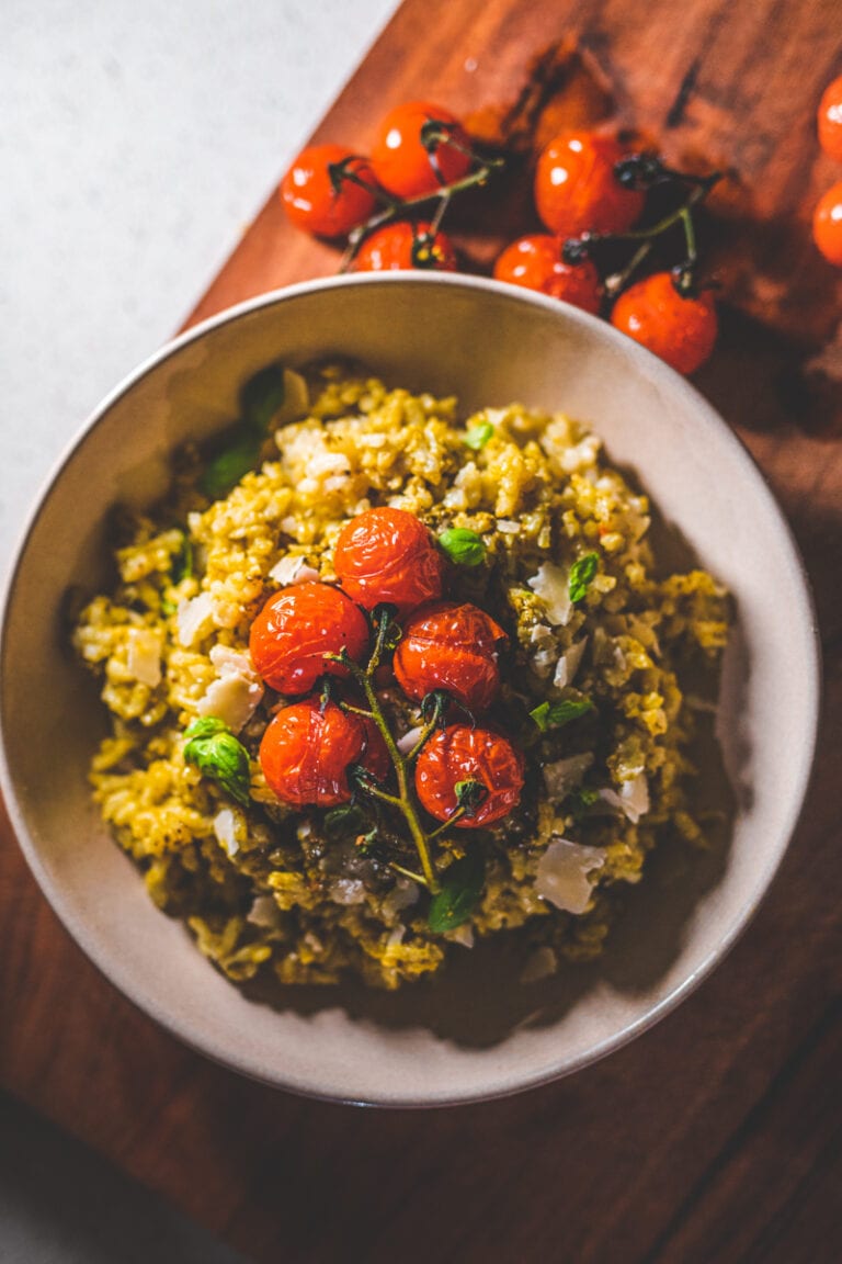 Pesto Baked Risotto - Georgie Eats