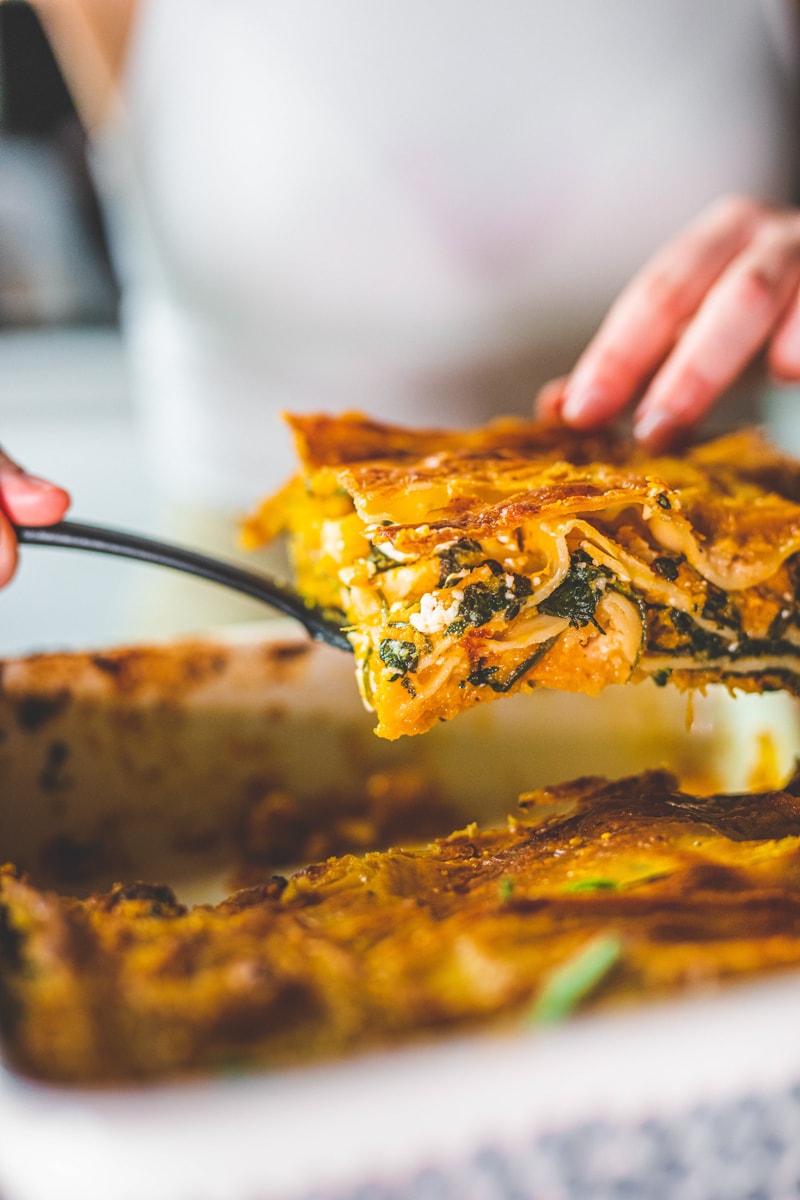 Butternut Squash & Spinach Lasagne - Georgie Eats.