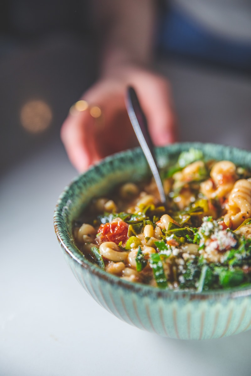 A bowl of Soupy Pasta Goodness - Georgie Eats