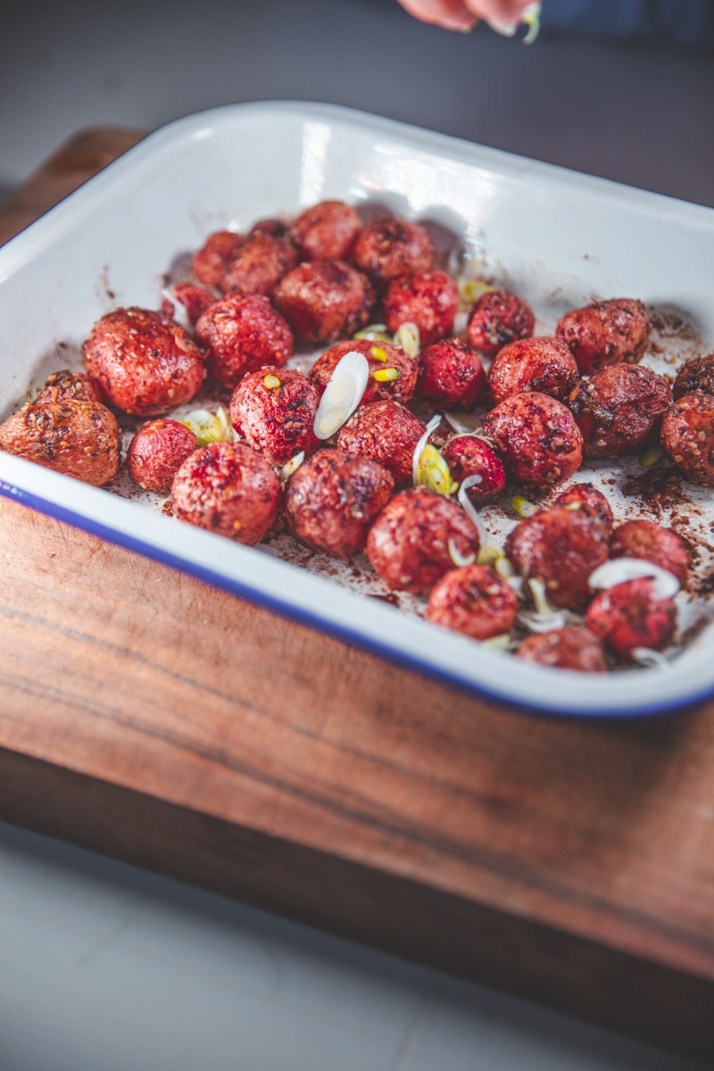 Miso & Sesame Roasted Radishes - Georgie Eats