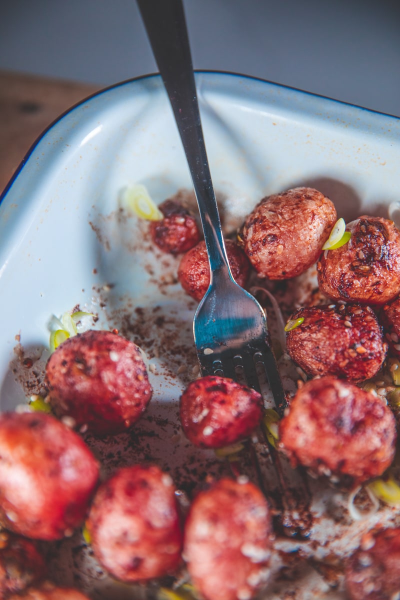 Miso & Sesame Roasted Radishes - Georgie Eats