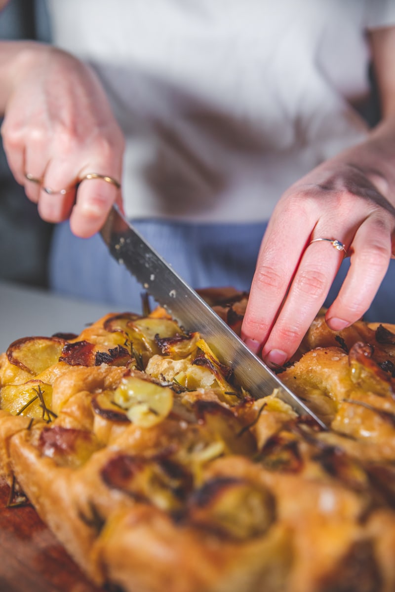 Slicing Potato & Rosemary Focaccia - Georgie Eats
