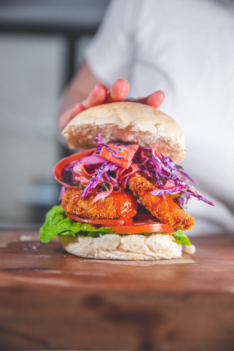 Buffalo Tofu Sandwich - Georgie Eats