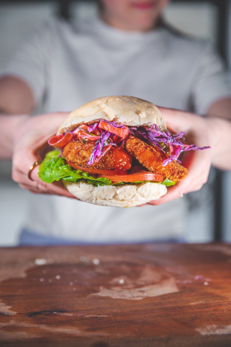 Buffalo Tofu Sandwich - Georgie Eats