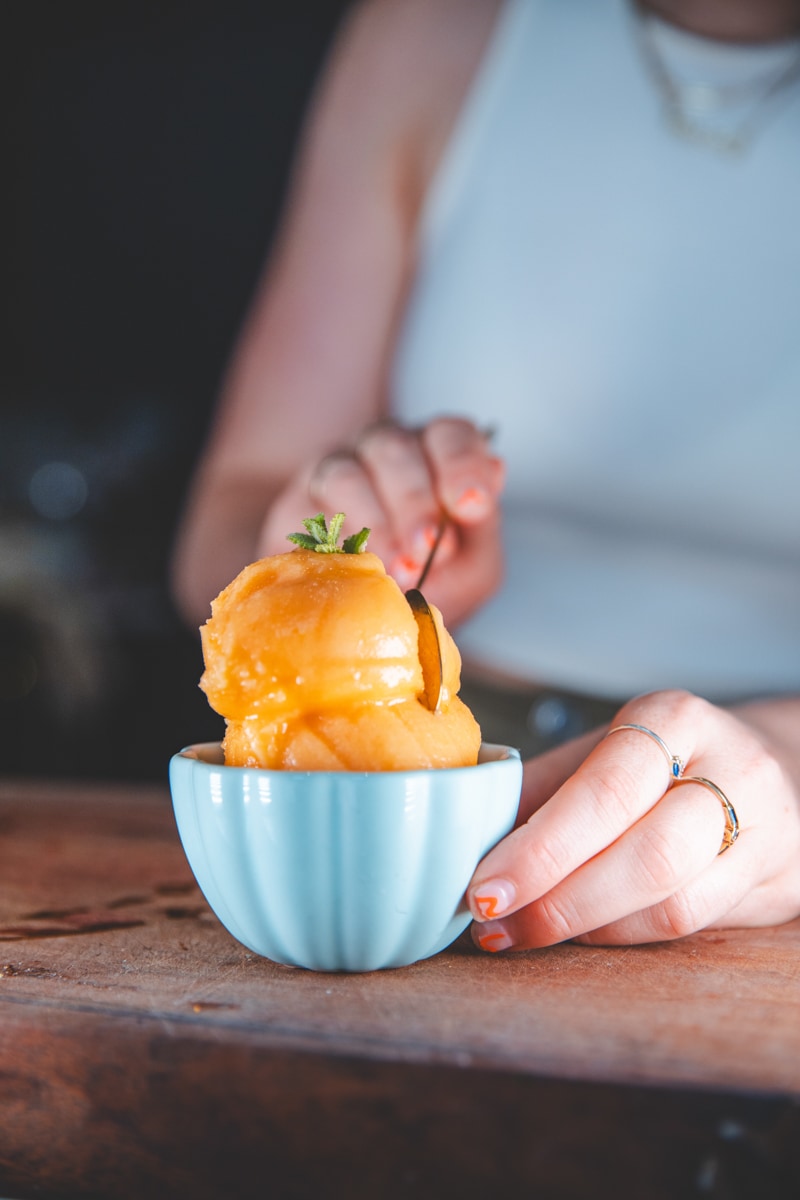 Scoops of 3-Ingredient Melon Sorbet - Georgie Eats