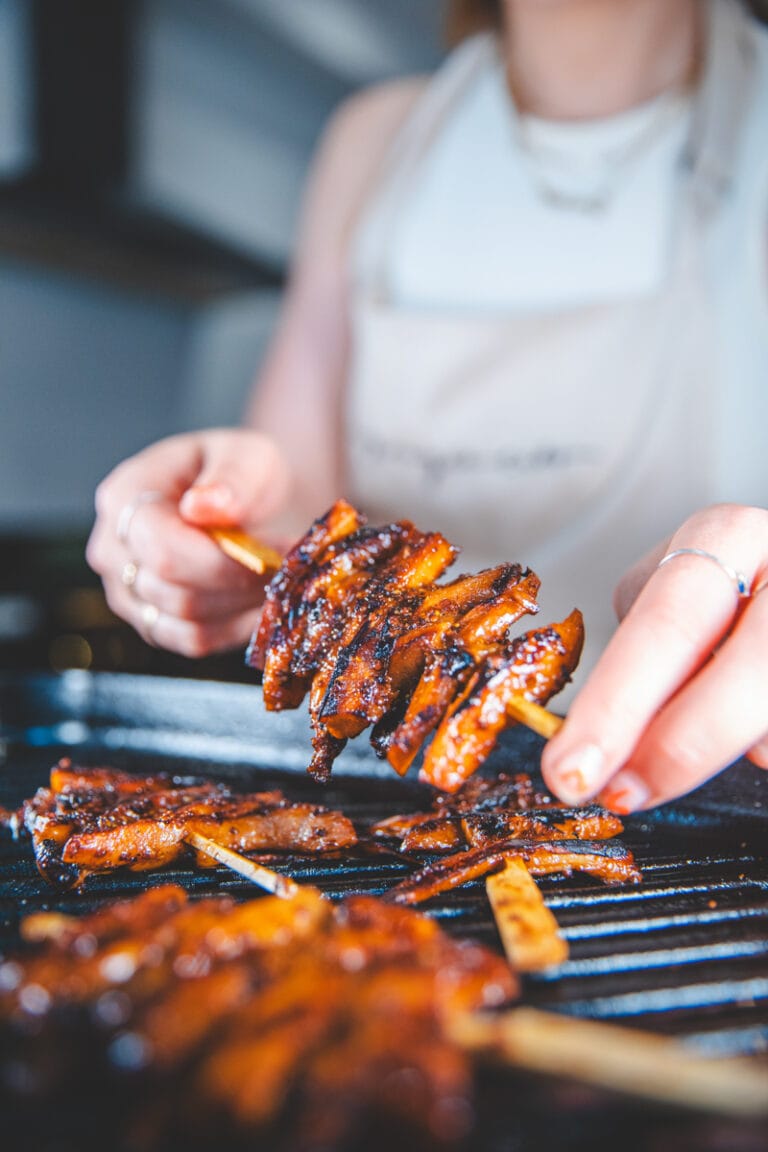 Sticky Mushroom Skewers - Georgie Eats
