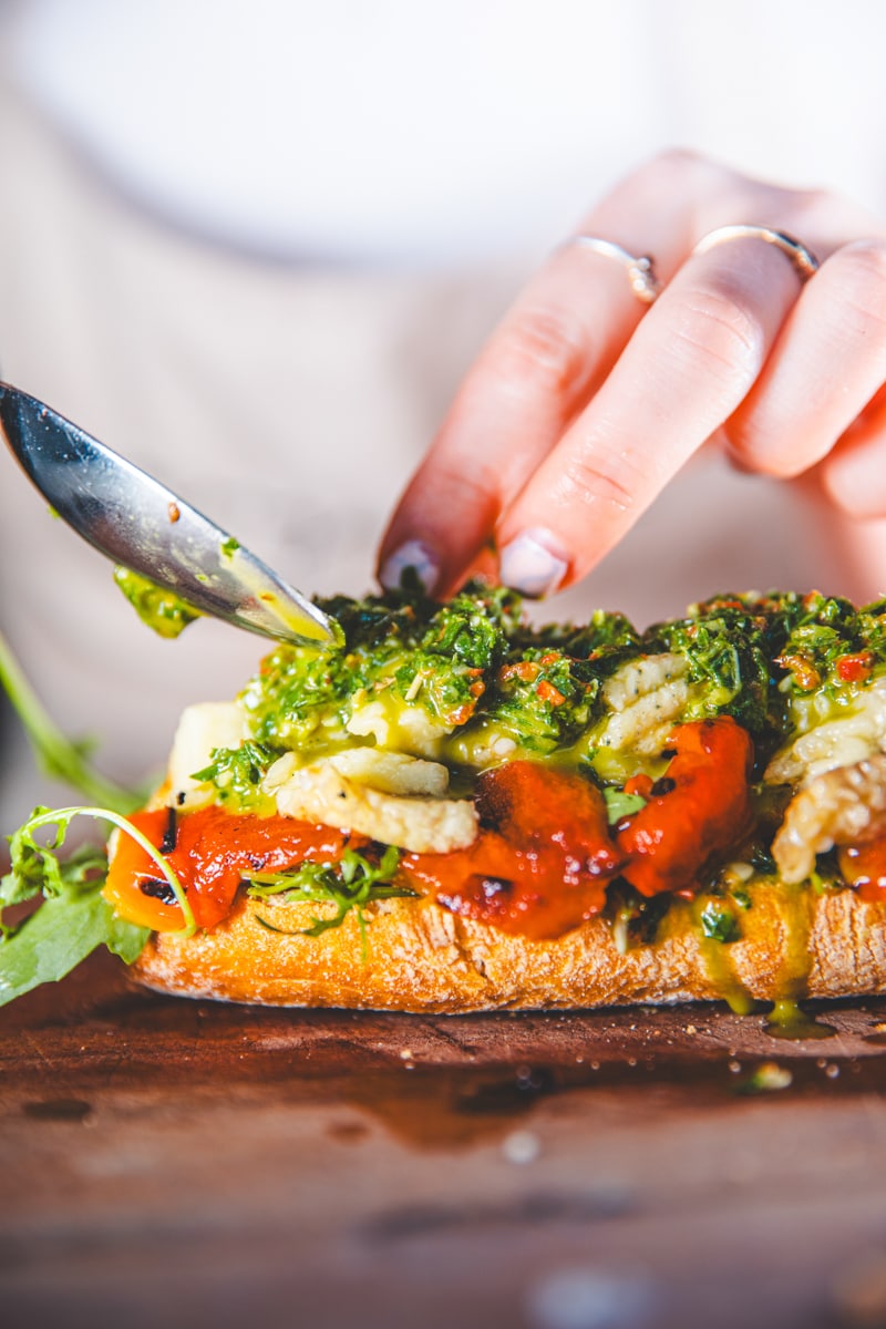 Burnt Aubergine Sandwich - Georgie Eats