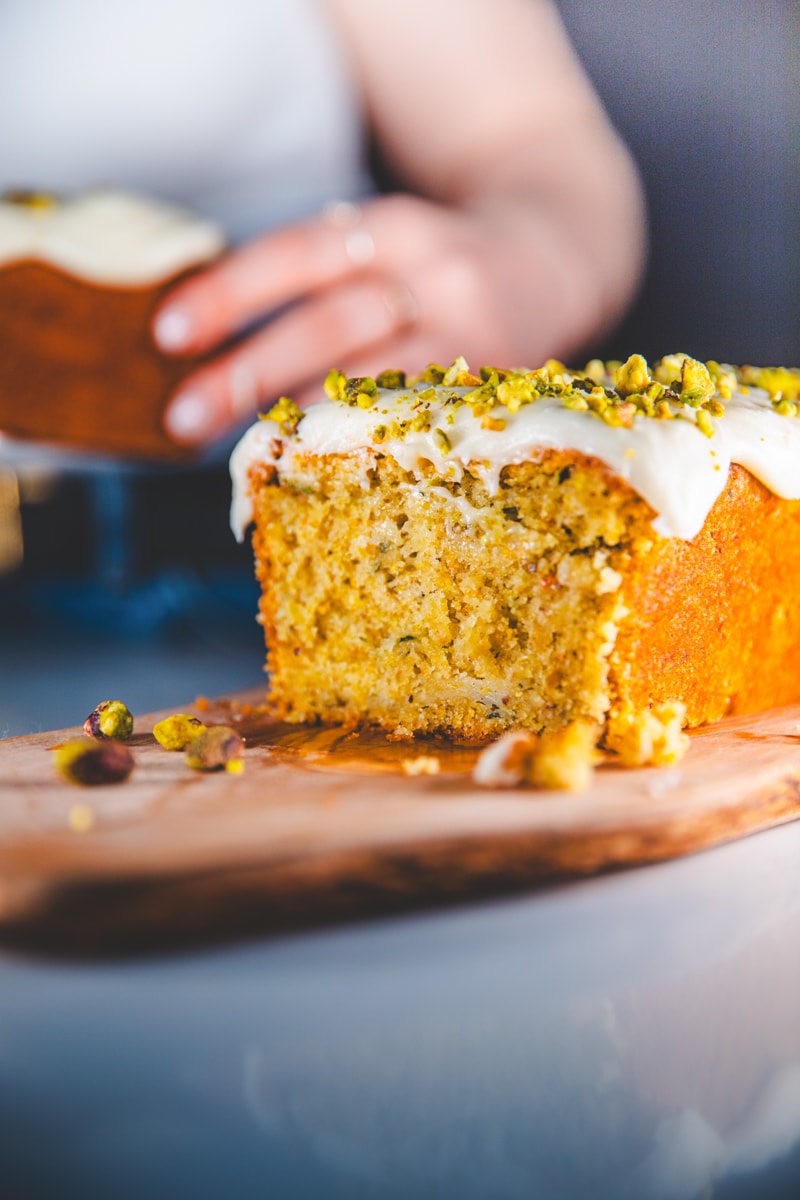 Courgette & Pistachio Loaf - Georgie Eats