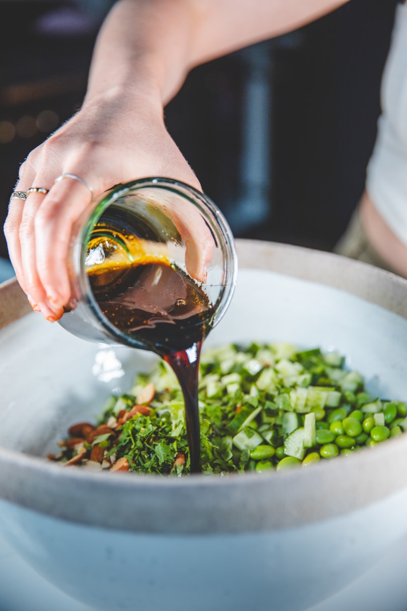 Black Rice & Miso Greens Salad - Georgie Eats