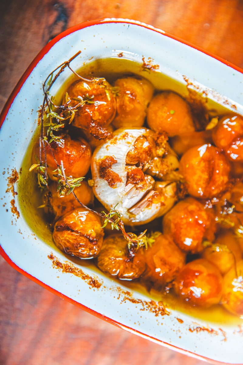 Tomato Confit Toast with Confit Garlic - Georgie Eats