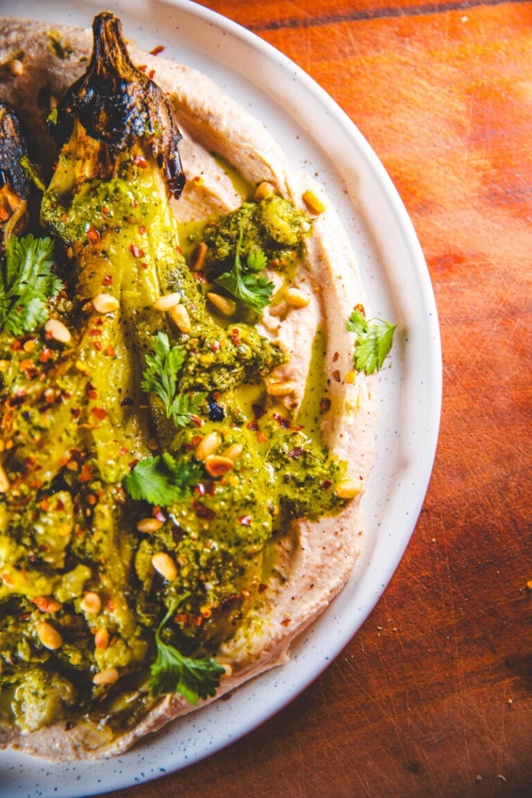 Zhoug & Tahini Smoky Aubergine - Georgie Eats