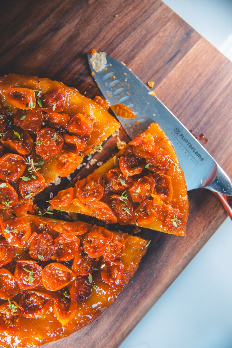 A slice of Tomato Tarte Tatin - Georgie Eats