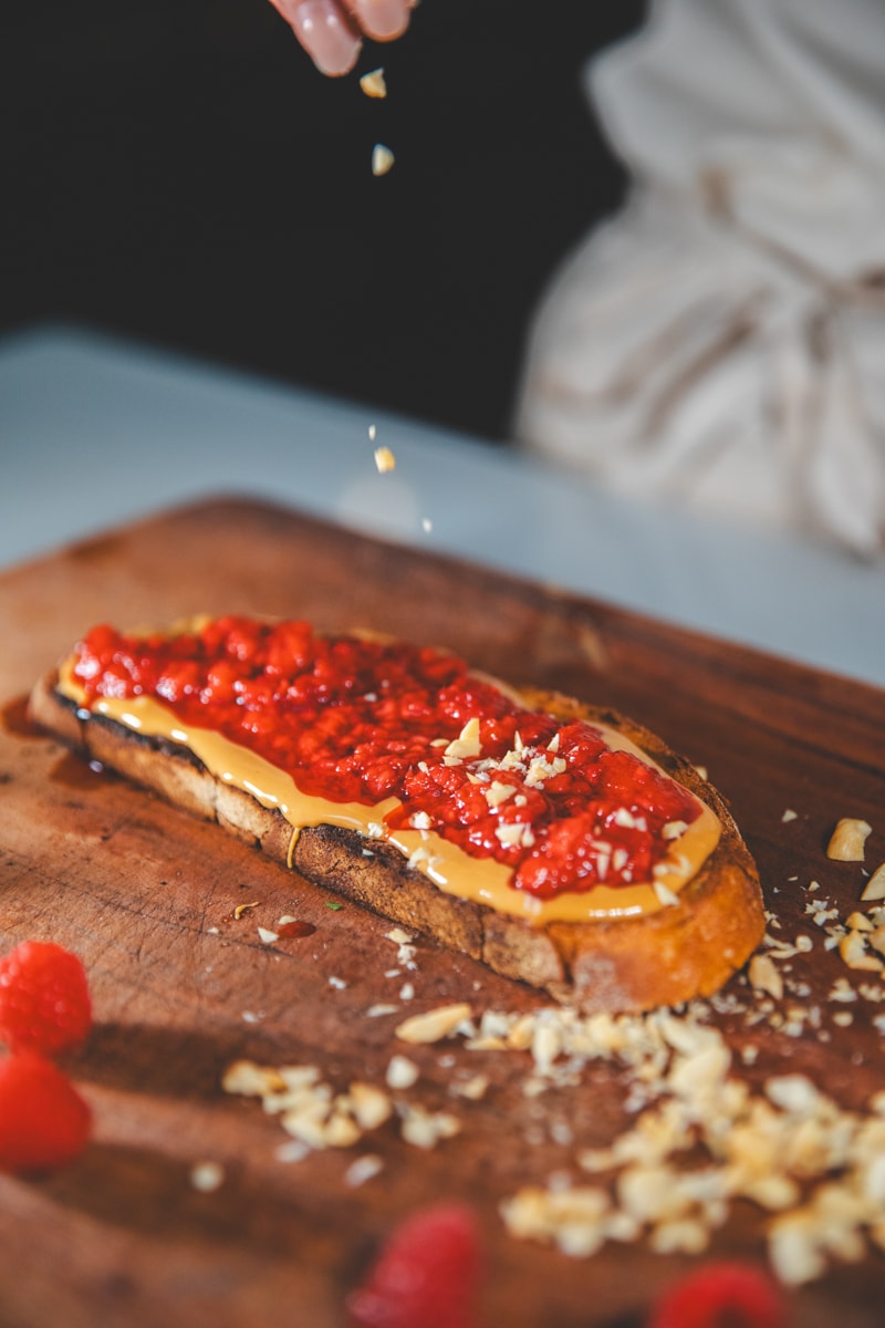 Peanut Butter & Roasted Raspberry Toast -Georgie Eats