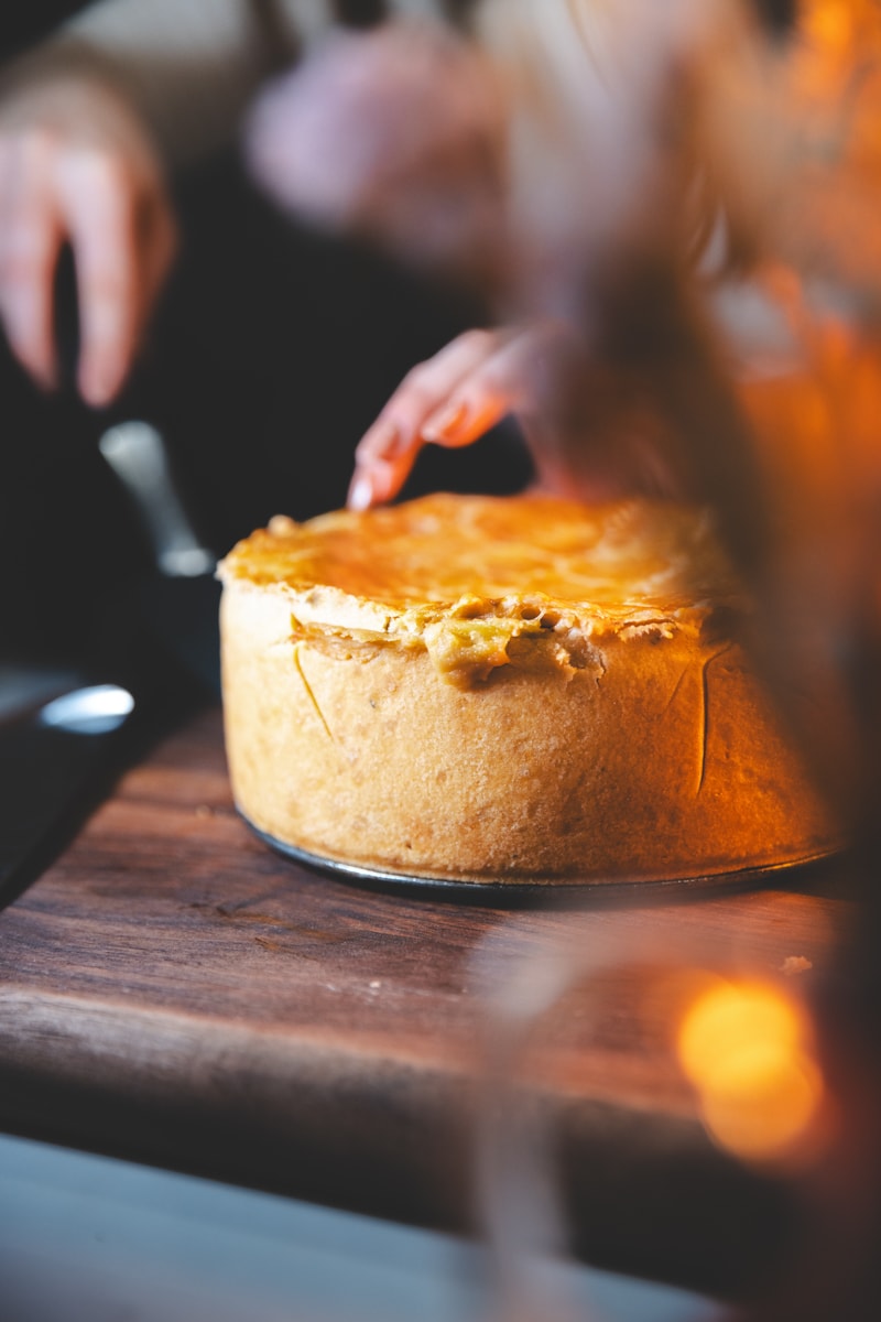Slicing the Creamy Leek Pie - Georgie Eats