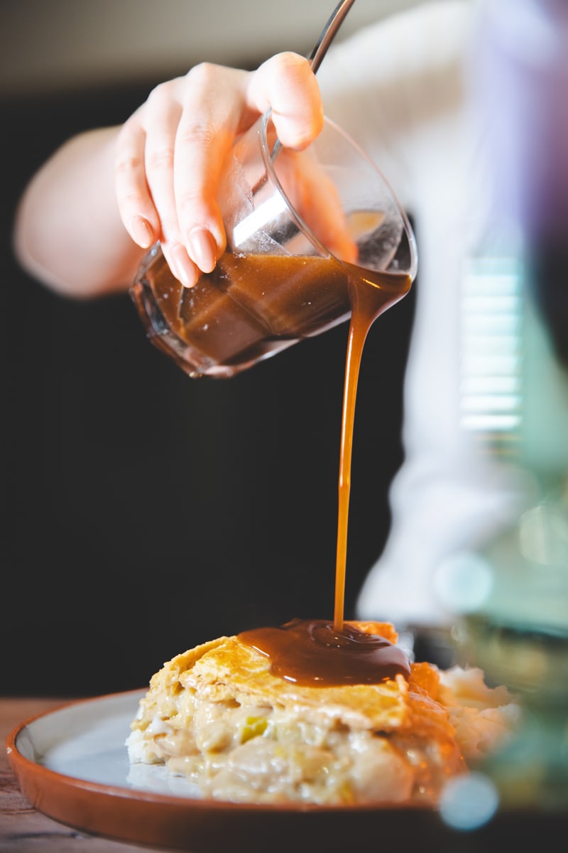 Creamy Leek Pie with gravy - Georgie Eats