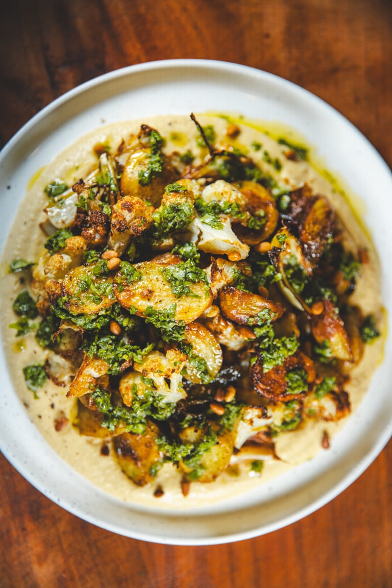Green Harissa Hummus Plates - Georgie Eats