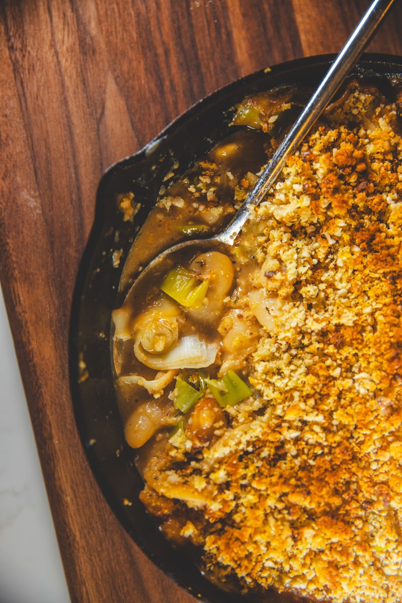 Leek & Butter Bean Gratin - Georgie Eats