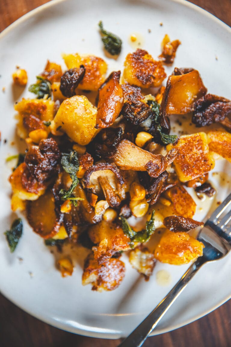 Mushroom, Sage & Hazelnut Gnocchi - Georgie Eats